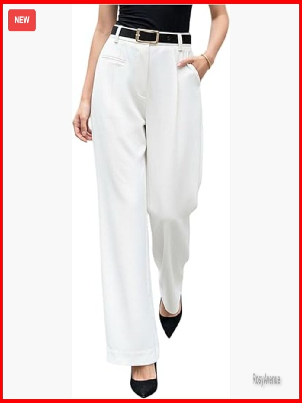 High Waisted Wide Leg Trousers Dressy Business Office Pants Solid Pleated